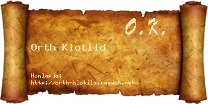 Orth Klotild névjegykártya